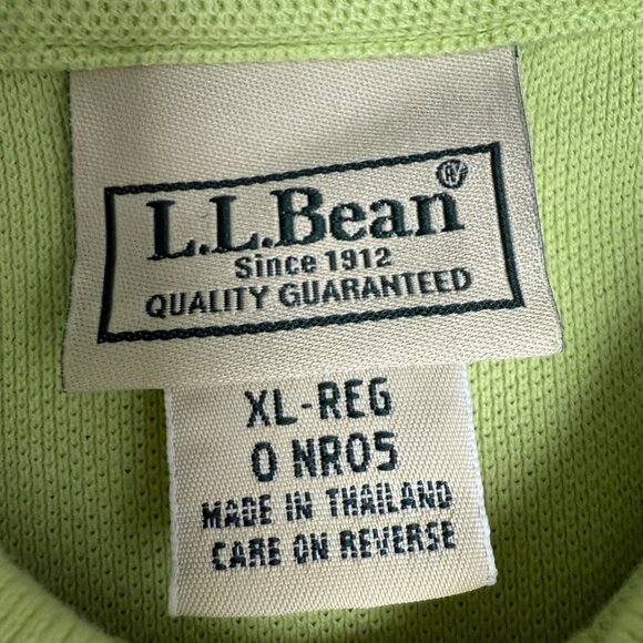 EUC Men's L.L. BEAN Knit Polo Shirt Yellow-Green 0 NR05 | Size XL - Picture 4 of 6